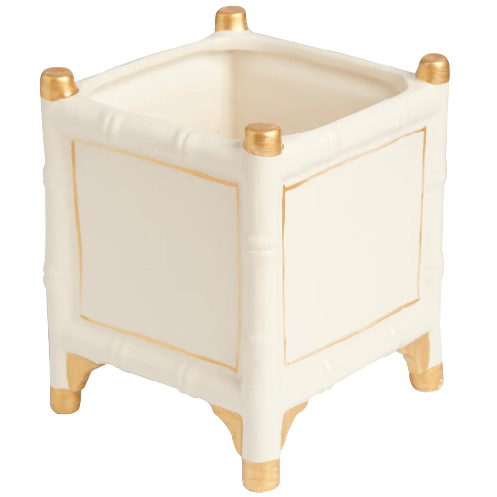 Large Bamboo White Gold Cachepot – M on the Square