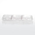 3 Part Tray Large - White Swirl