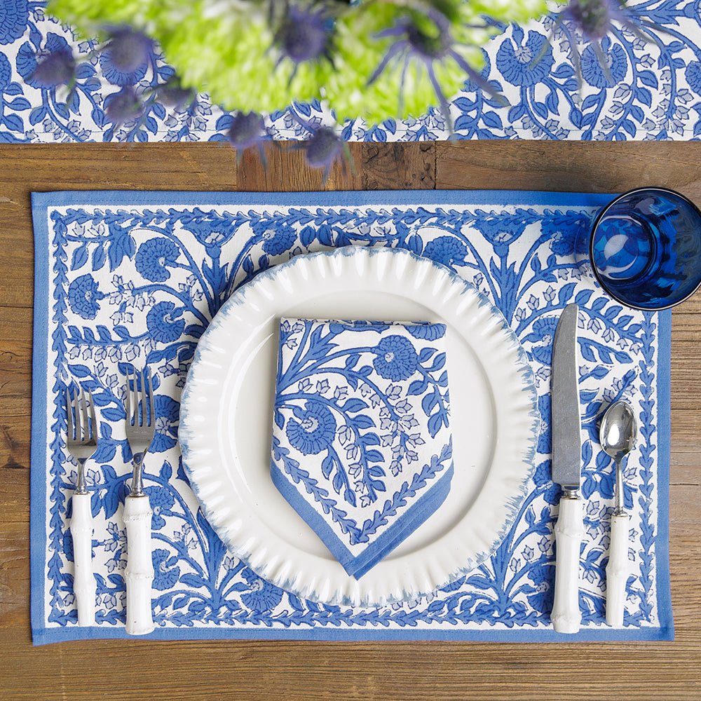Cactus Flower Blue Placemat S/4