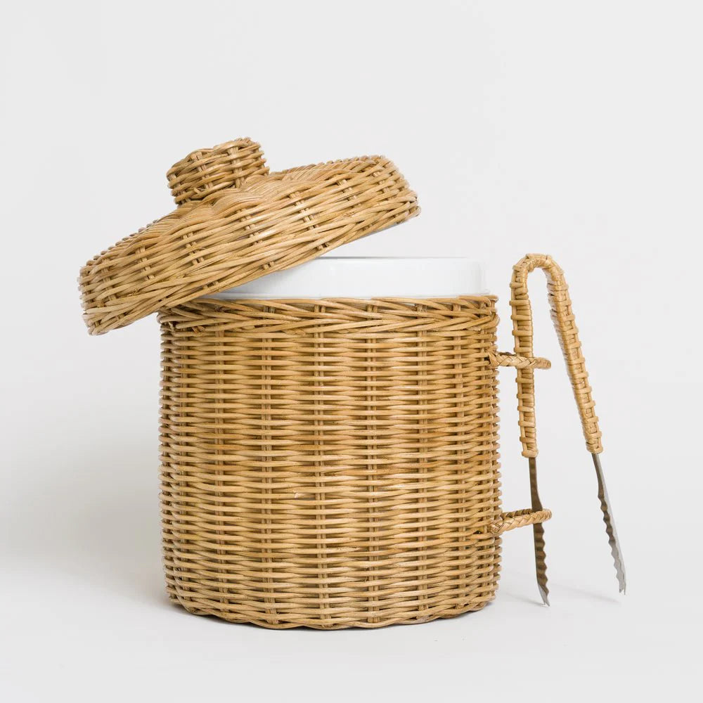 Natural Wicker Ice Box with Tong