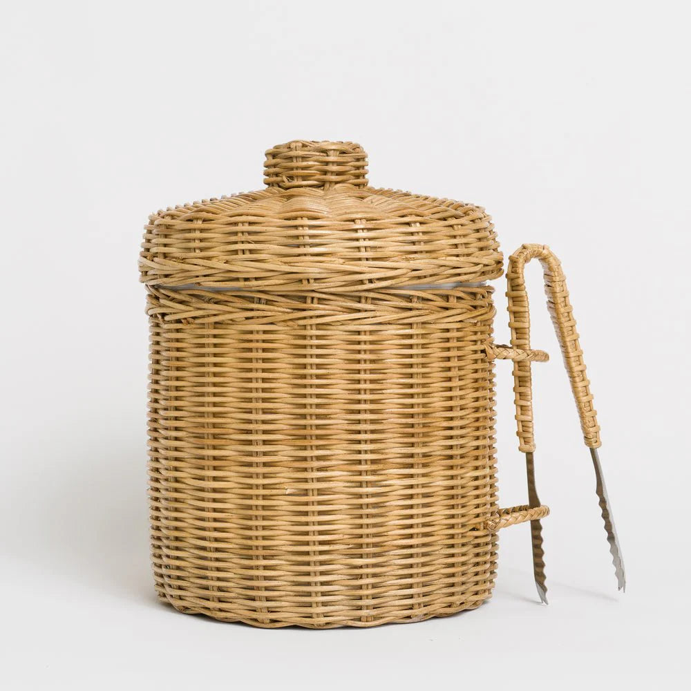 Natural Wicker Ice Box with Tong