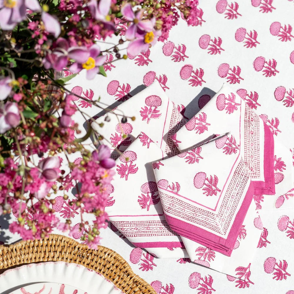 Rose Wine Napkin S/4