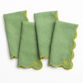 Scalloped Buti Forest Shade Napkins – Set of 4