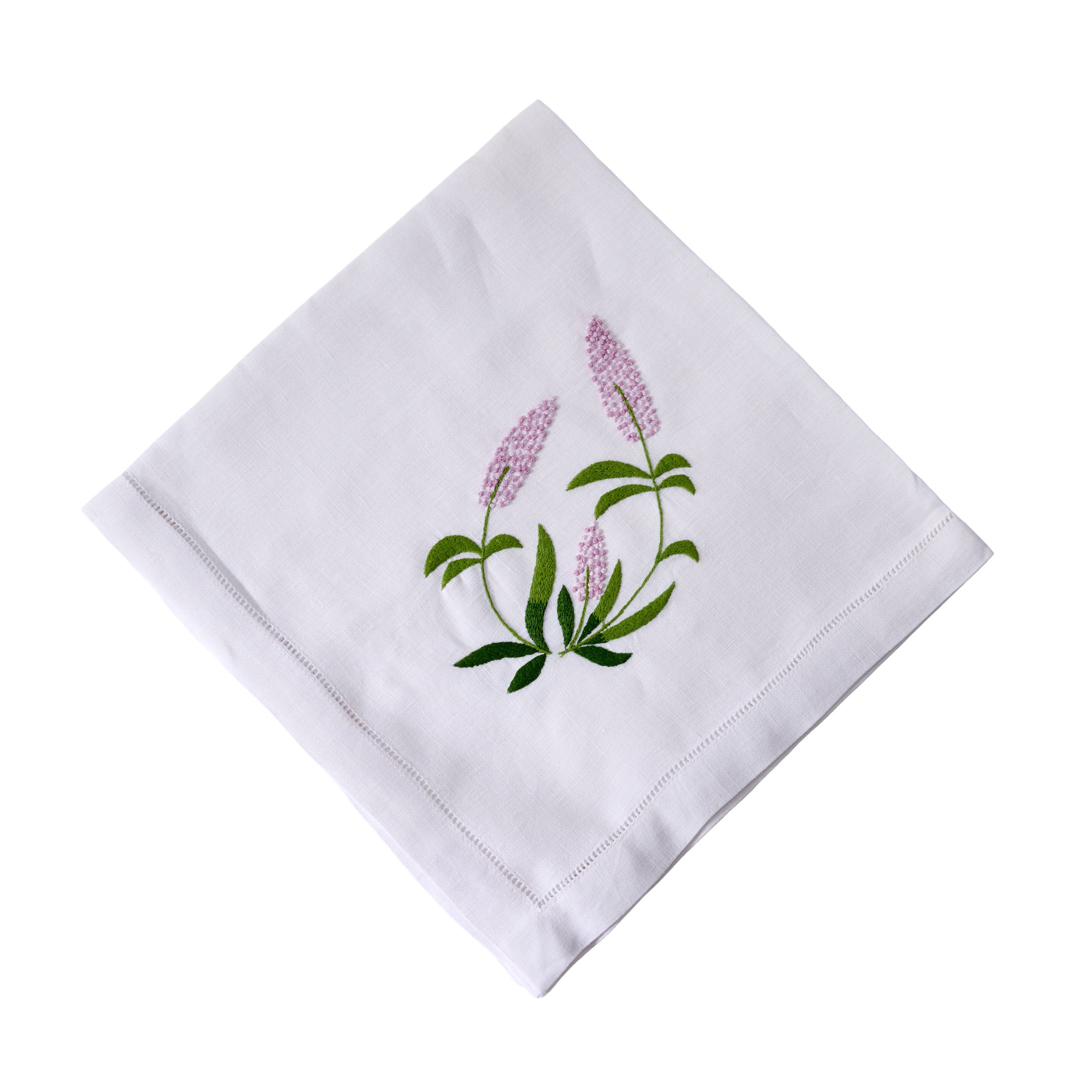 Wildflower Embroidered Napkin Lilac