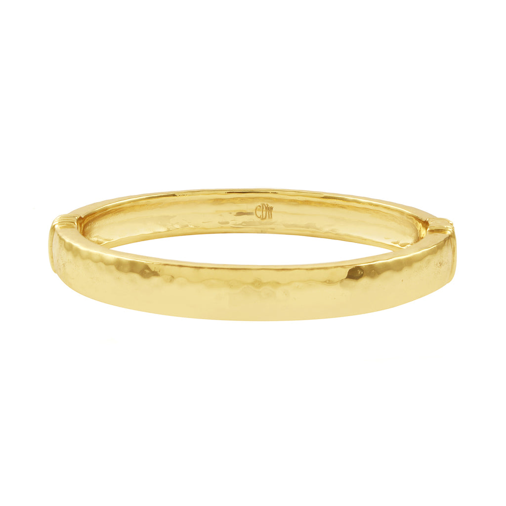 Cleopatra Oval Hinged Bangle, M/L - Gold