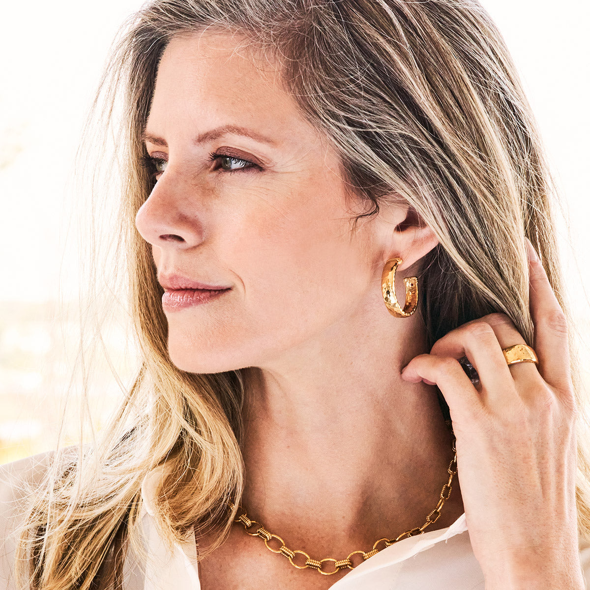 Cleopatra Regal Link Earrings - Gold