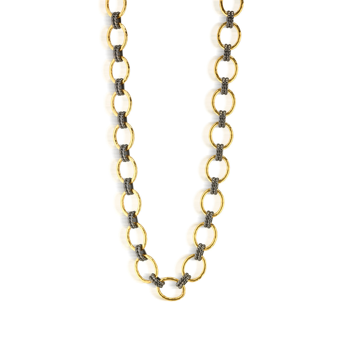 Cleopatra Grande Link Necklace, 16"+2" - Gold/Midnight