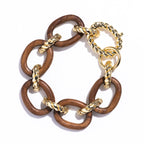 Earth Goddess Link Bracelet, 7"+1.5" - Teak