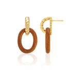 Earth Goddess Link Drop Earrings - Teak