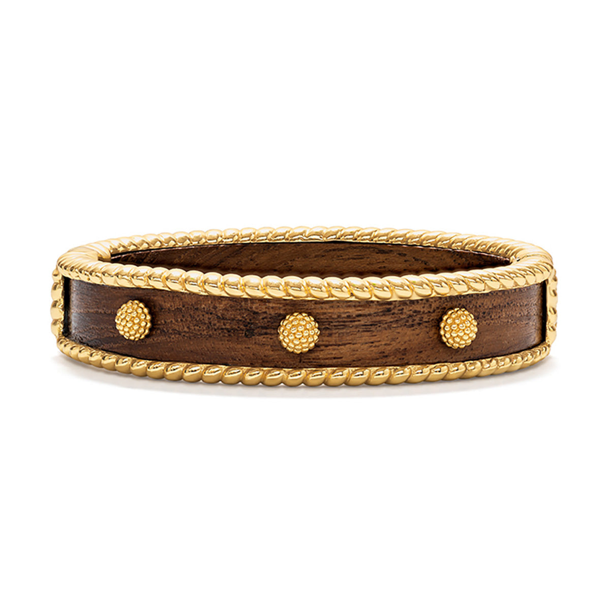 Berry Small Hinged Bangle - Teak
