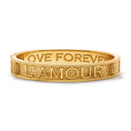 L'Amour Toujour Hinged Bangle - Gold "L'Amour Toujour"