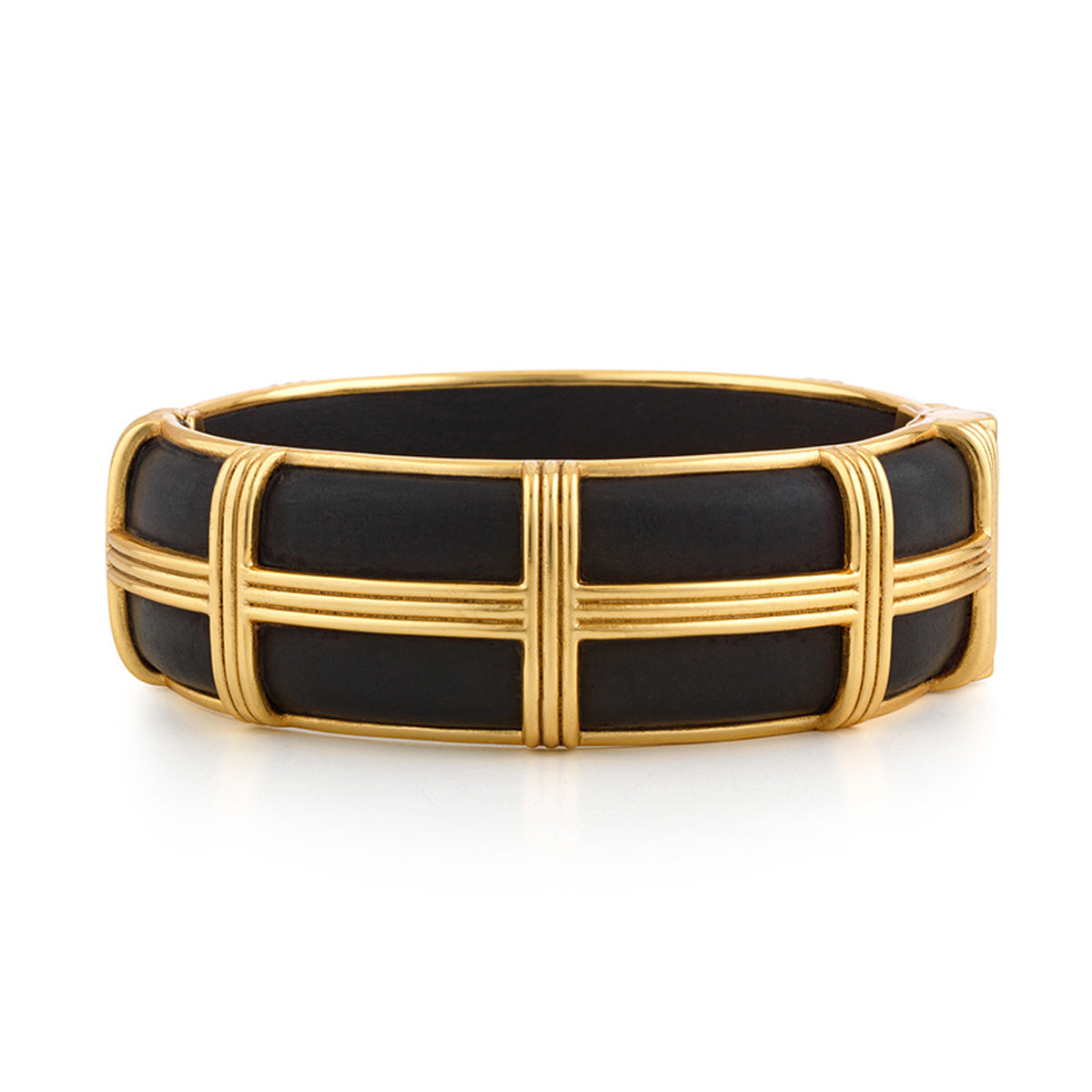 Gaia Hinged Bangle, S/M - Ebony