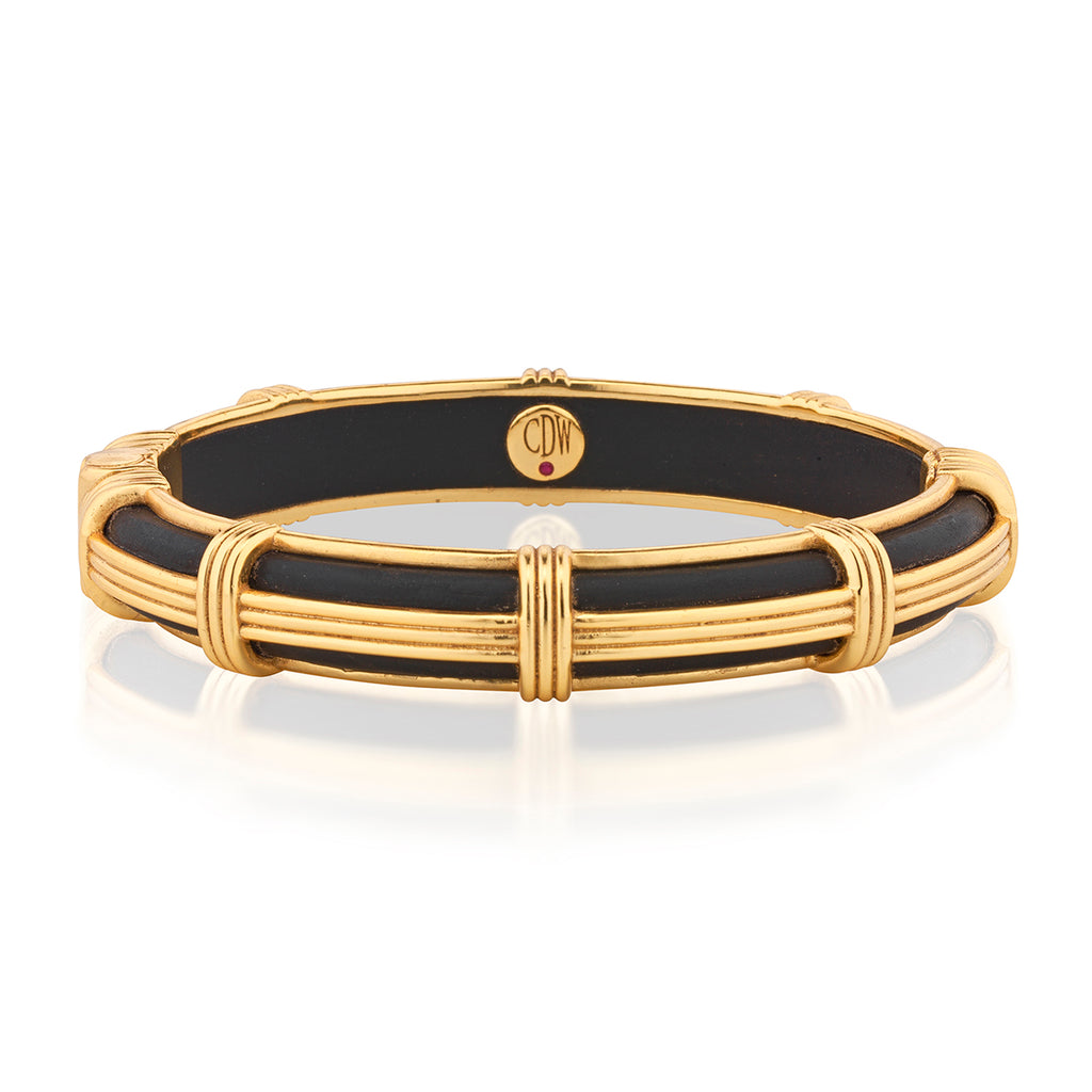 Gaia Petite Hinged Bangle S/M - Ebony