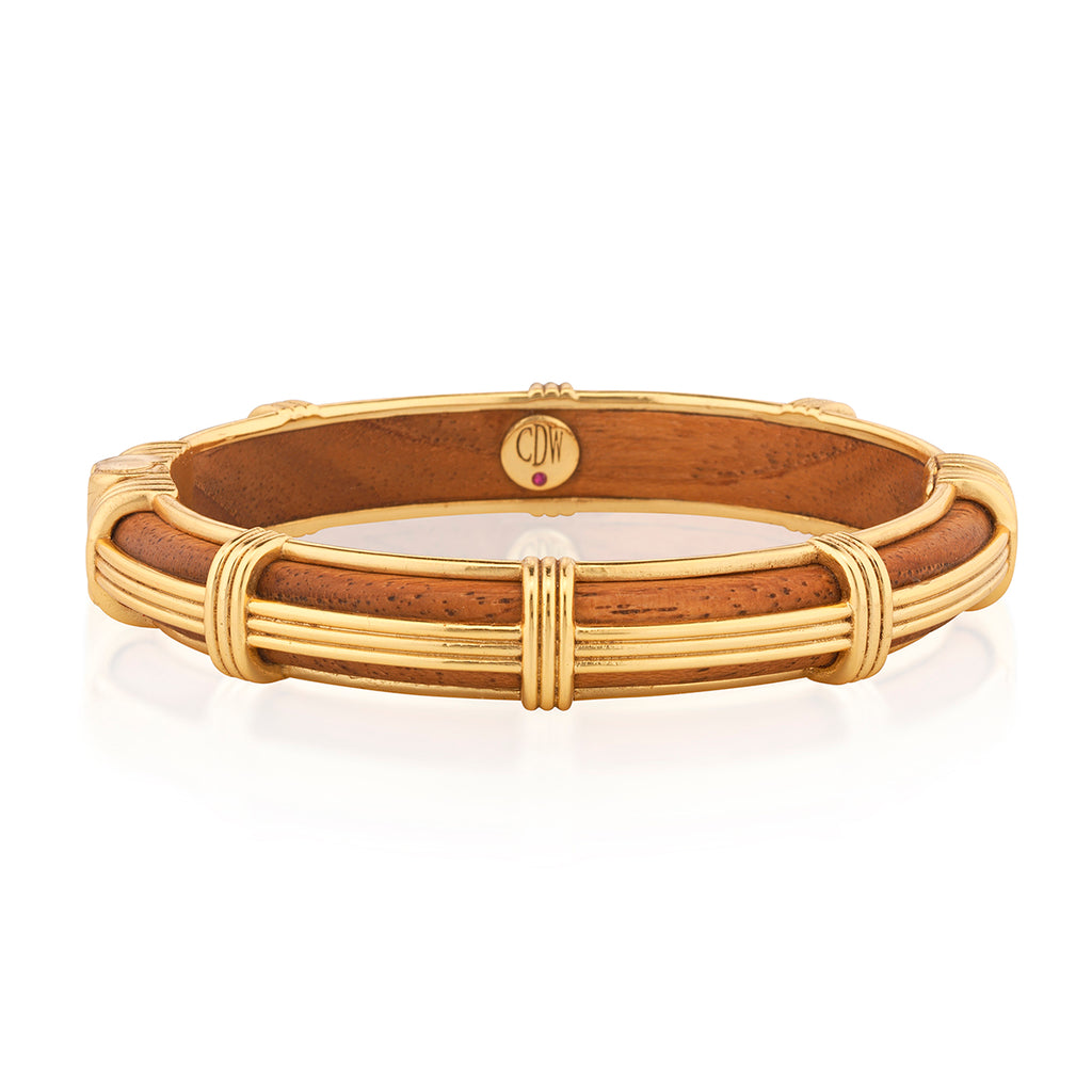 Gaia Petite Hinged Bangle S/M - Teak