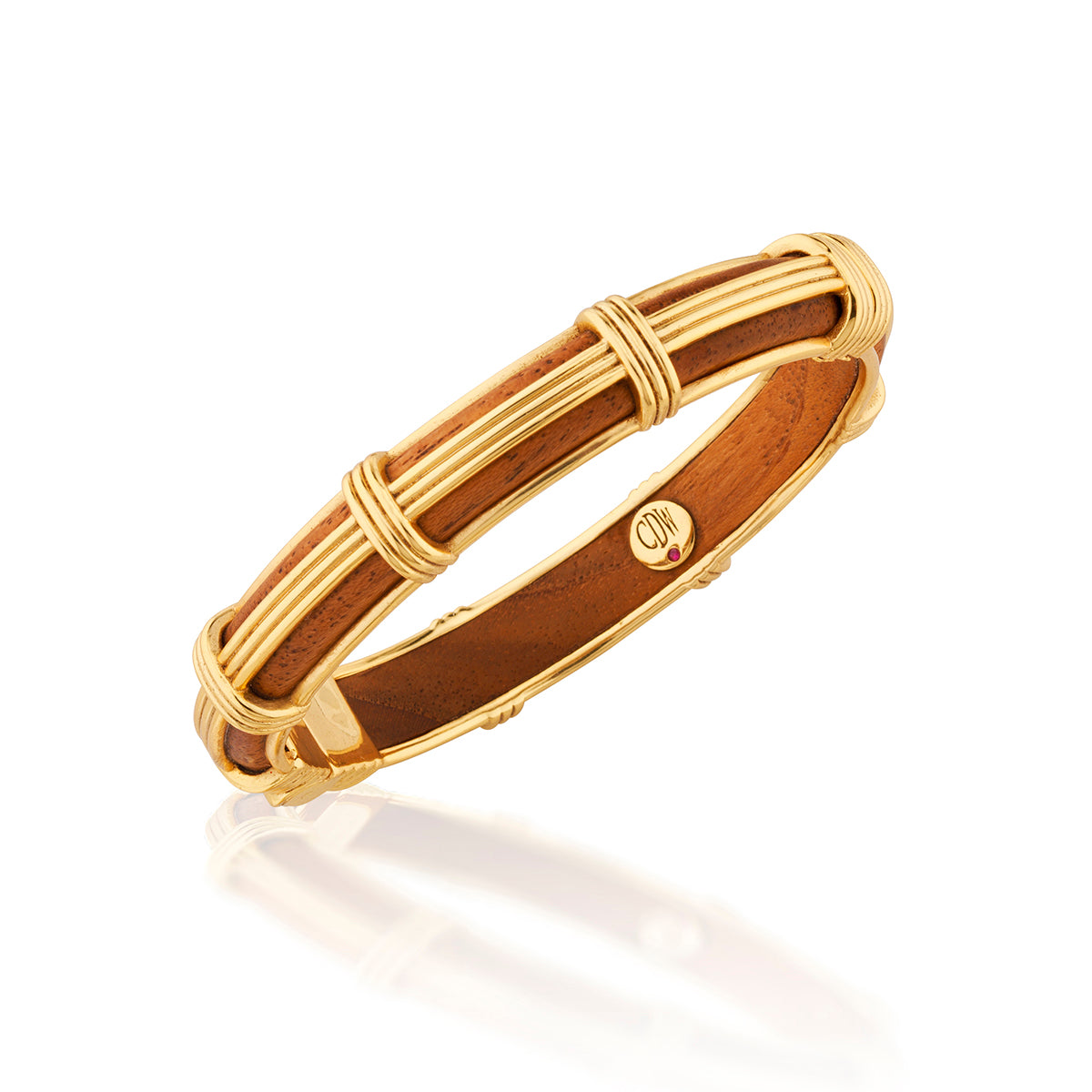 Gaia Petite Hinged Bangle S/M - Teak