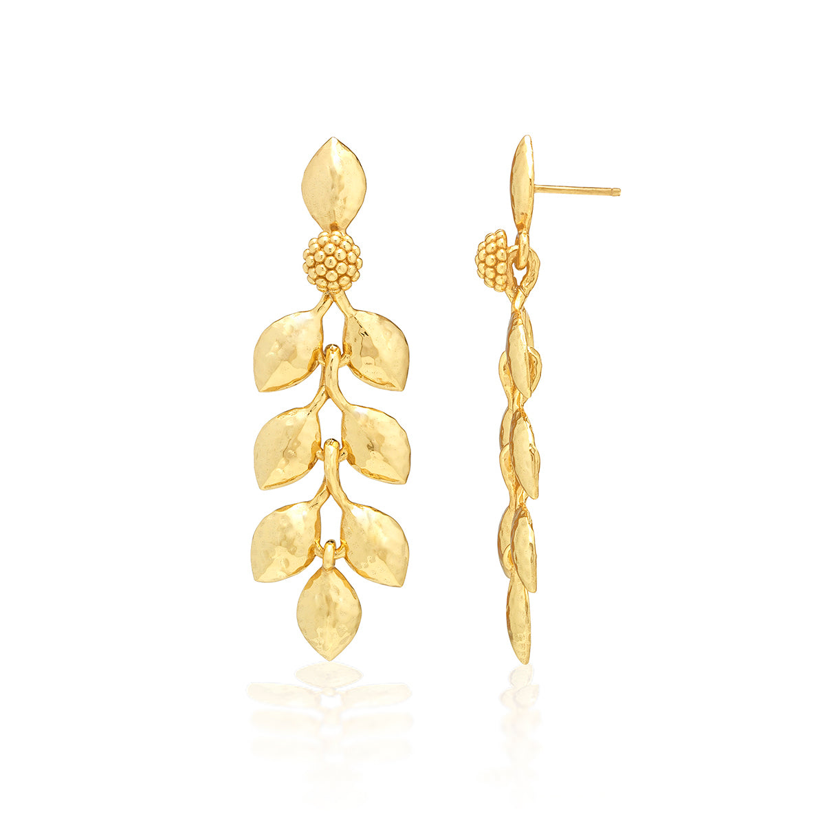 Golden Laurel Dangle Earrings - Gold