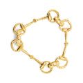Equestrian Snaffle Bit Bracelet 8in - Gold