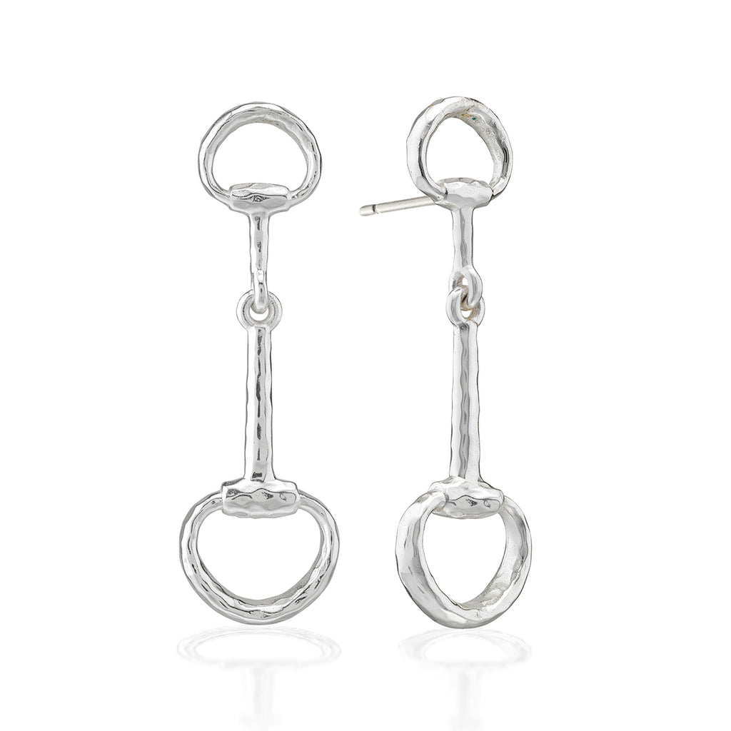 Equestrian Snaffle Bit Earrings - Silver