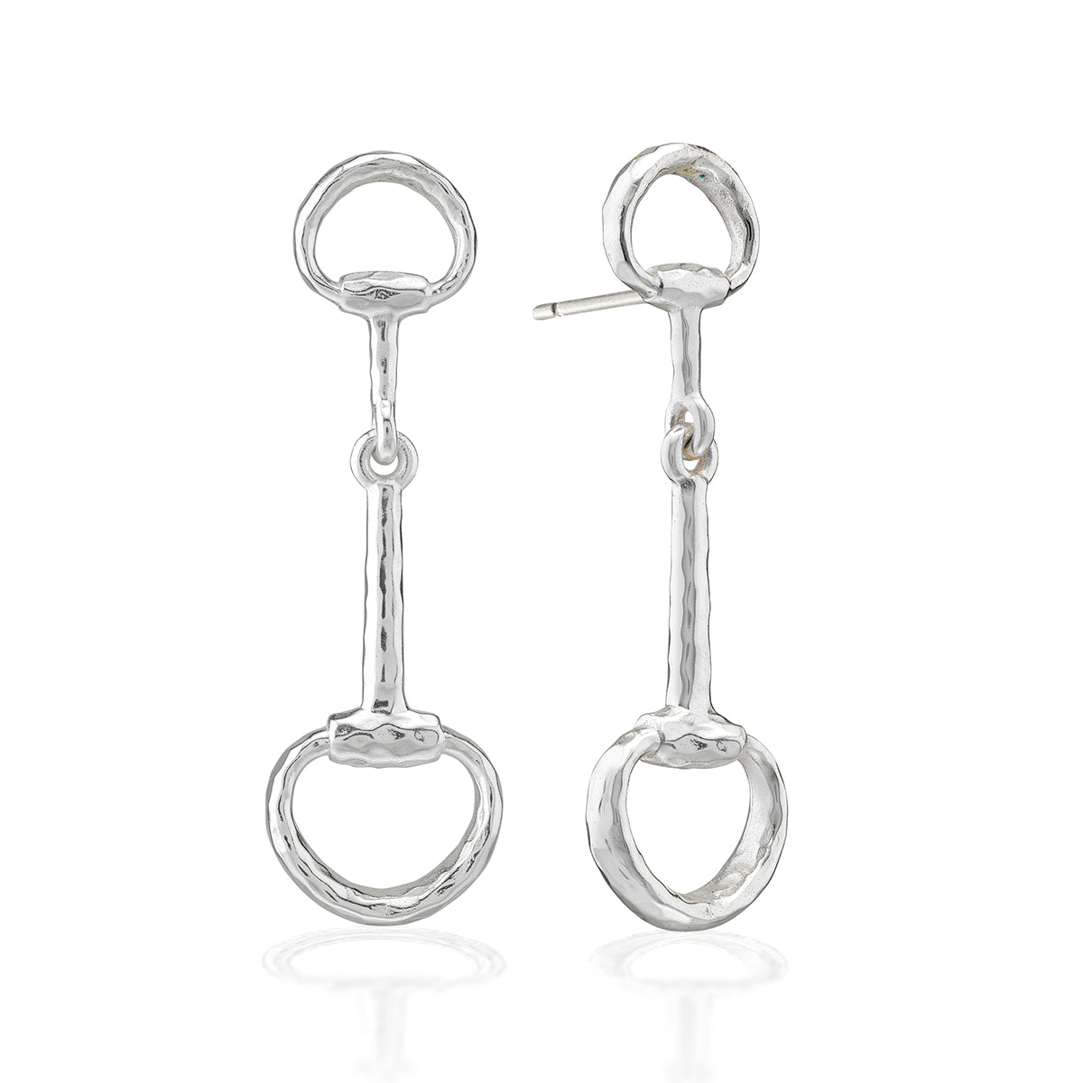 Equestrian Snaffle Bit Earrings - Silver