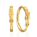 Equestrian Horsehead Hoop Earrings - Gold