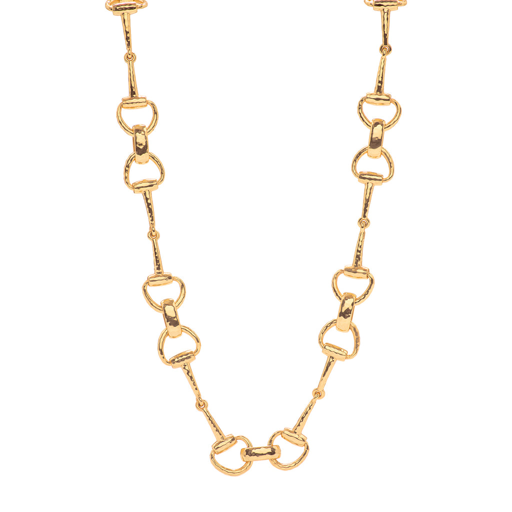 Equestrian Snaffle Bit Chain Necklace, 20" - Gold