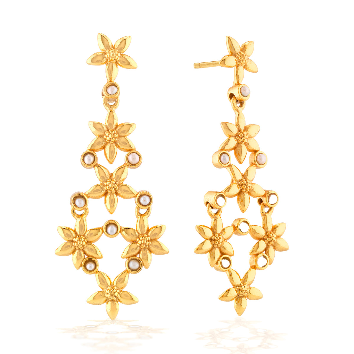 Jasmine Drop Earrings - Pearl