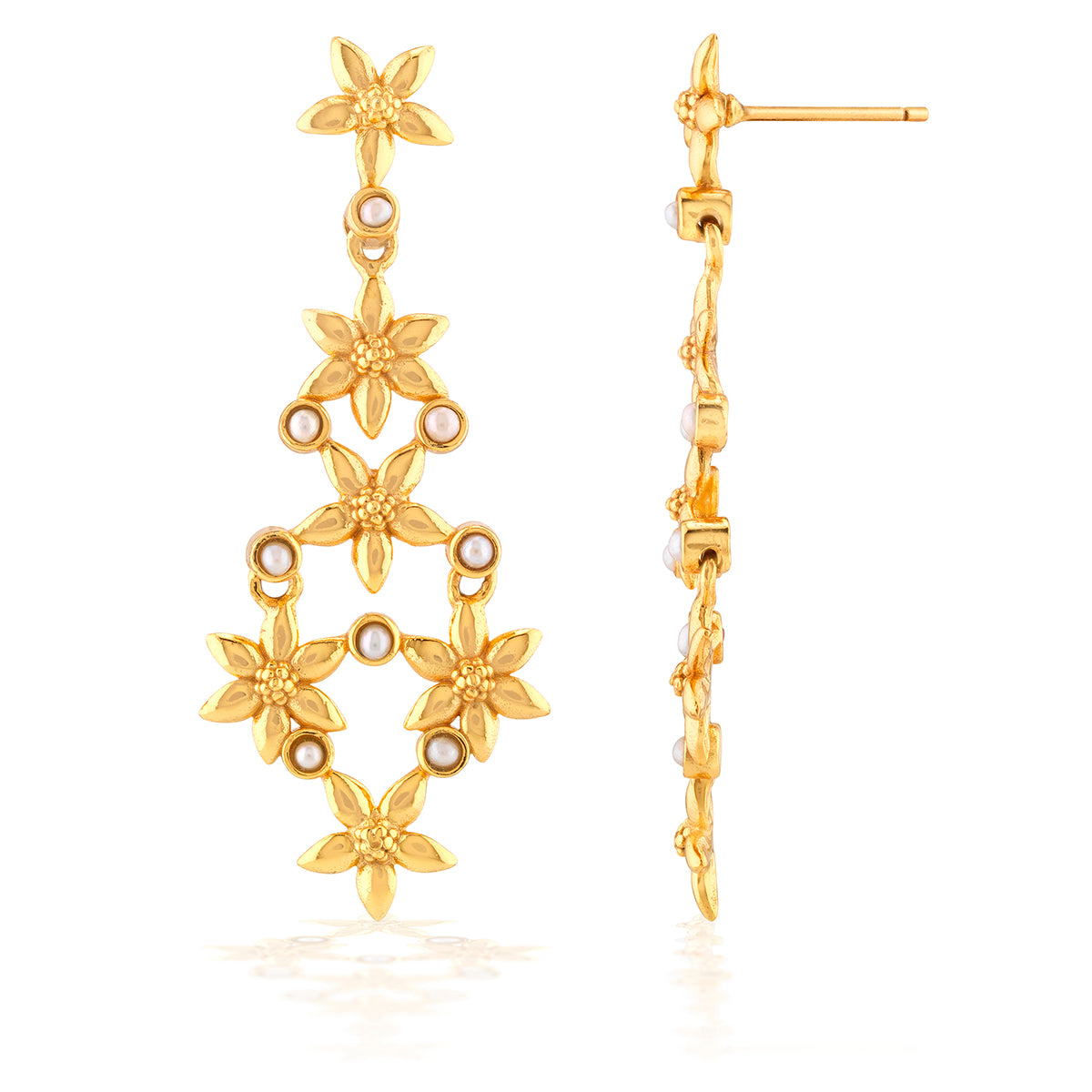 Jasmine Drop Earrings - Pearl