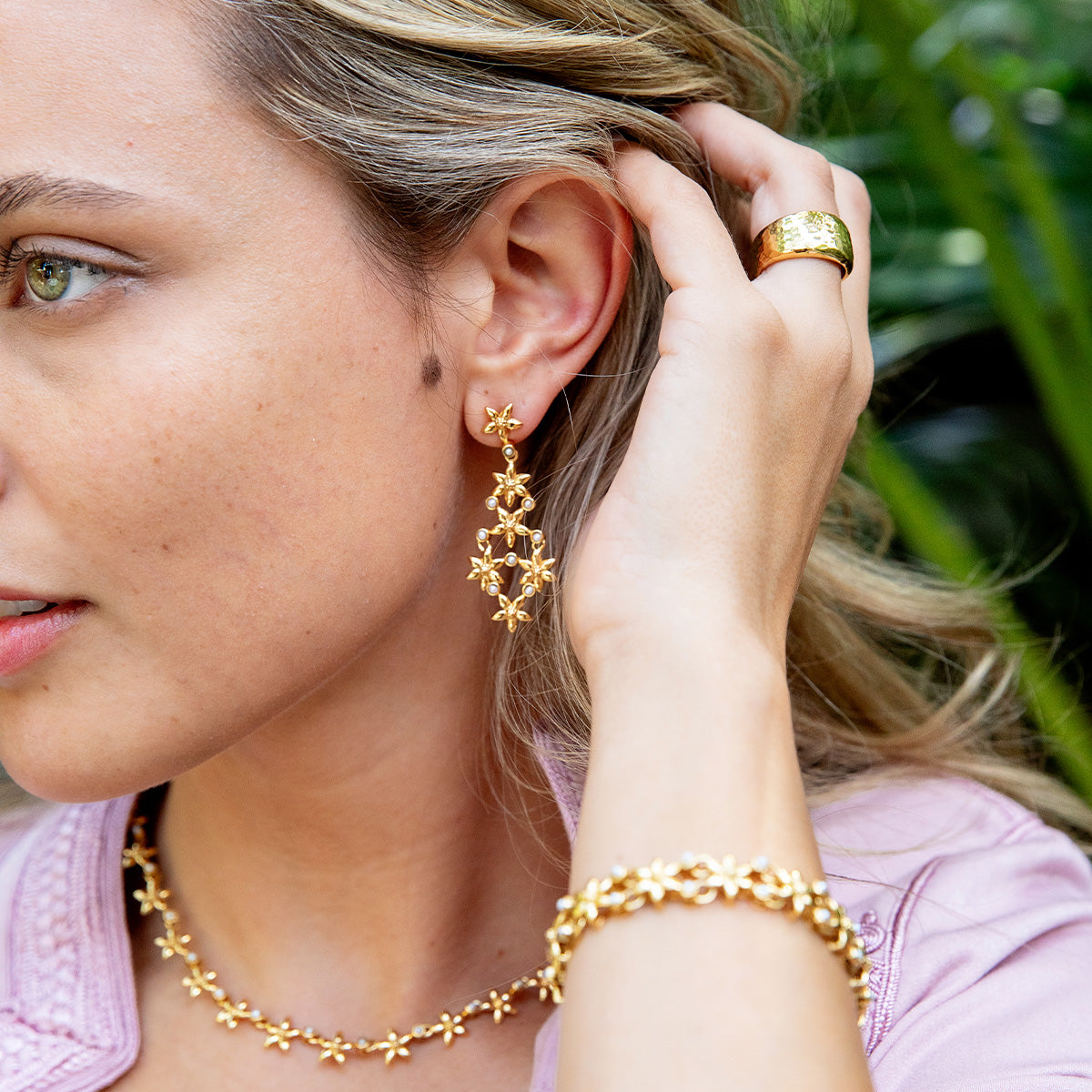 Jasmine Drop Earrings - Pearl