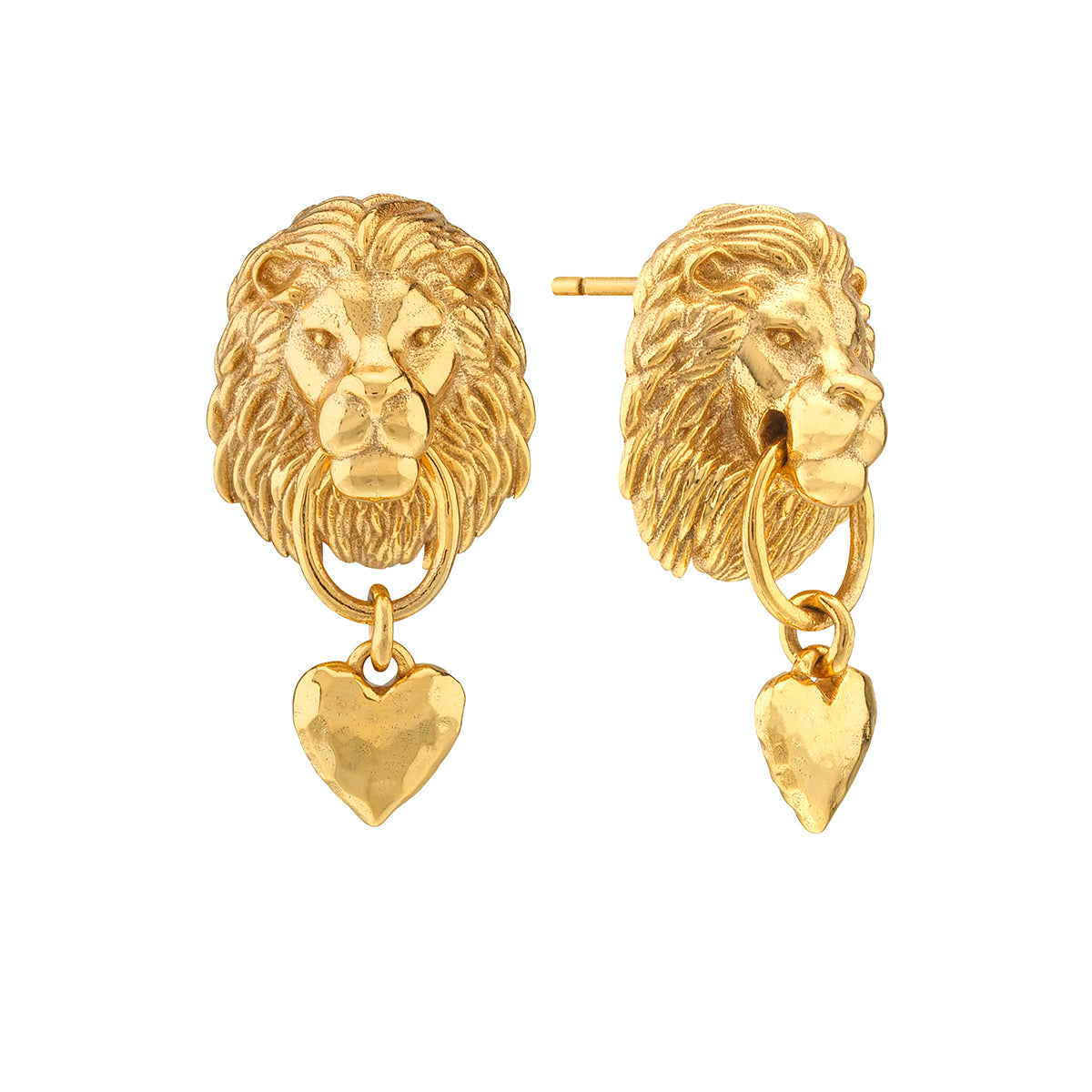 Lionheart Post Earrings - Gold
