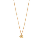Love Heart Charm Necklace, 16"+2" - Gold