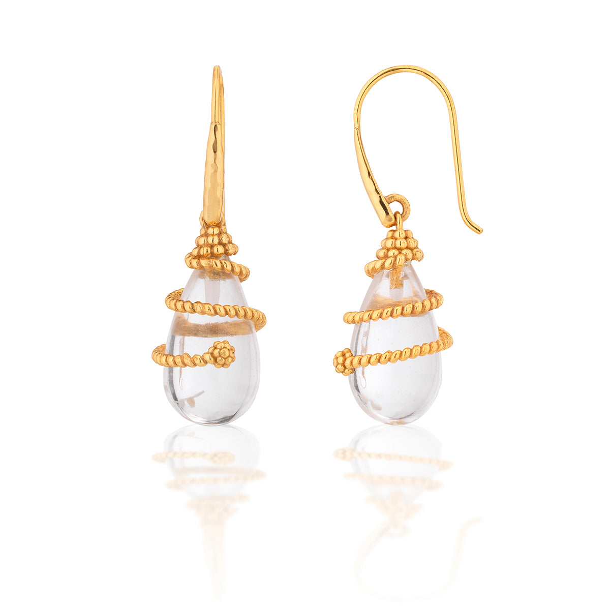Lily Drop Earrings - Clear Quartz
