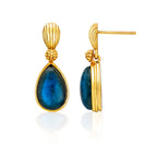 Cleopatra Gem Post Earrings - Blue Labradorite