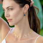 Monique Gem Post Earrings - Blue Labradorite