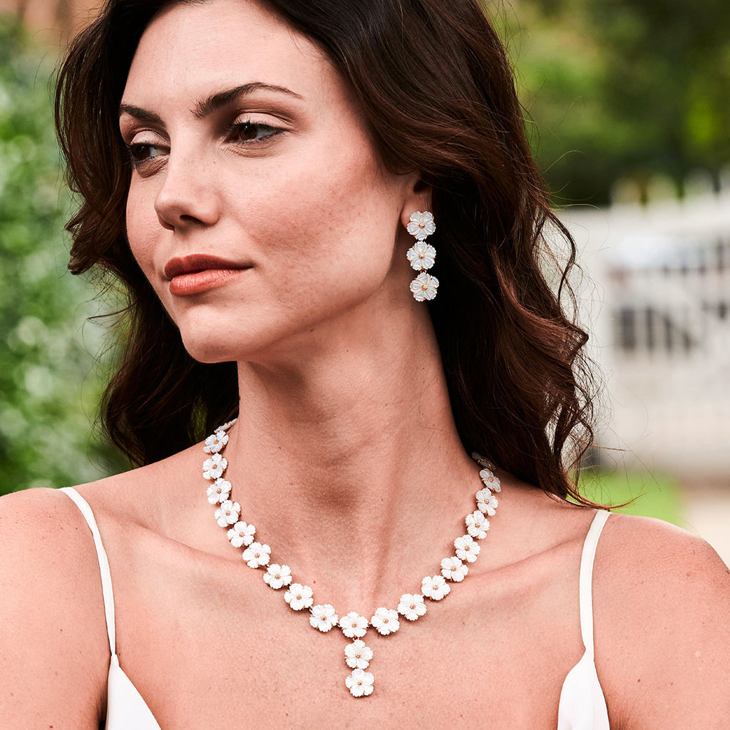 Mermaid Garden Petite Linear Earrings - MOP