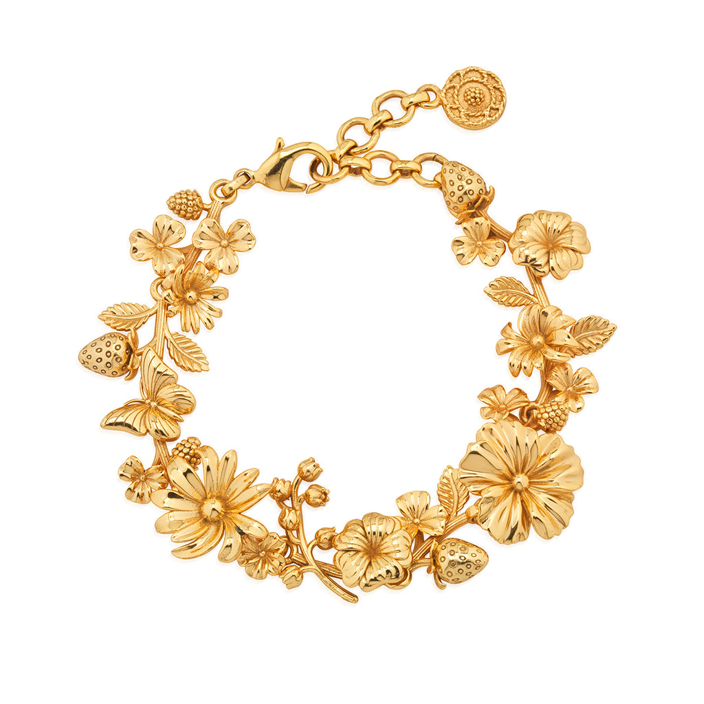 Meadow Bouquet Link Bracelet, 7"+2" - Gold
