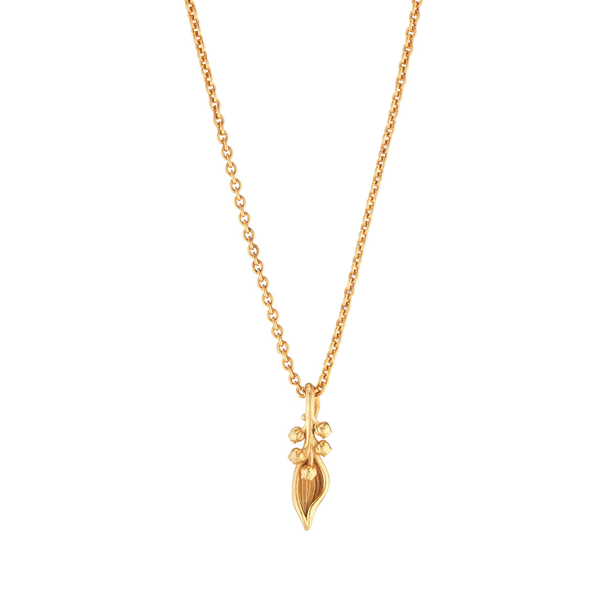 Meadow Lily Charm Necklace, 16"+2" - Gold