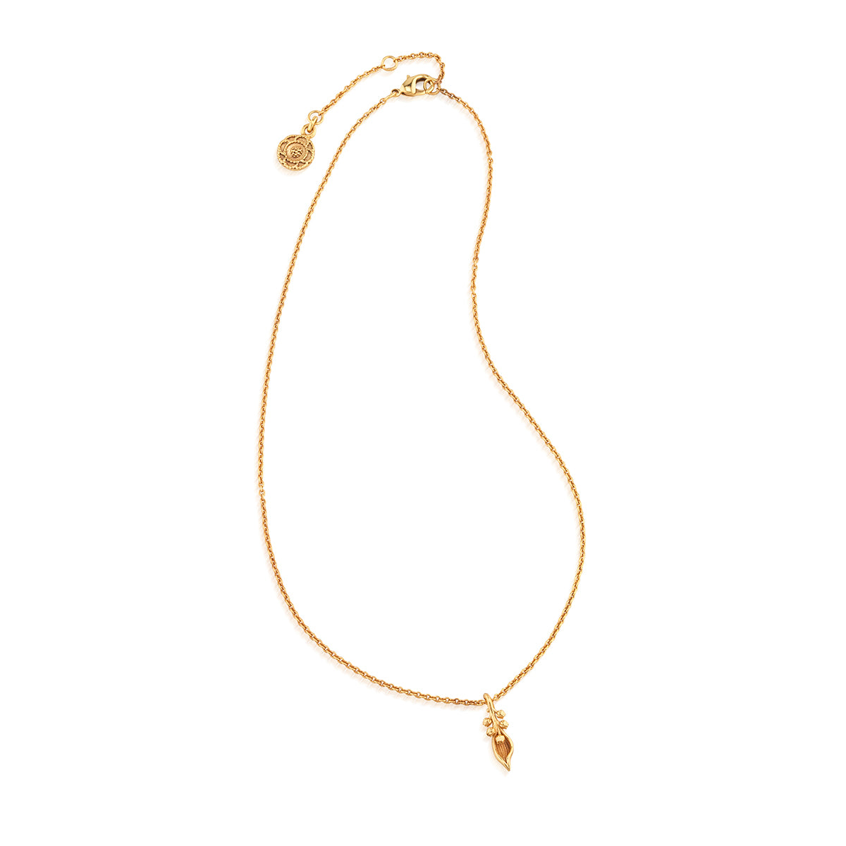 Meadow Lily Charm Necklace, 16"+2" - Gold