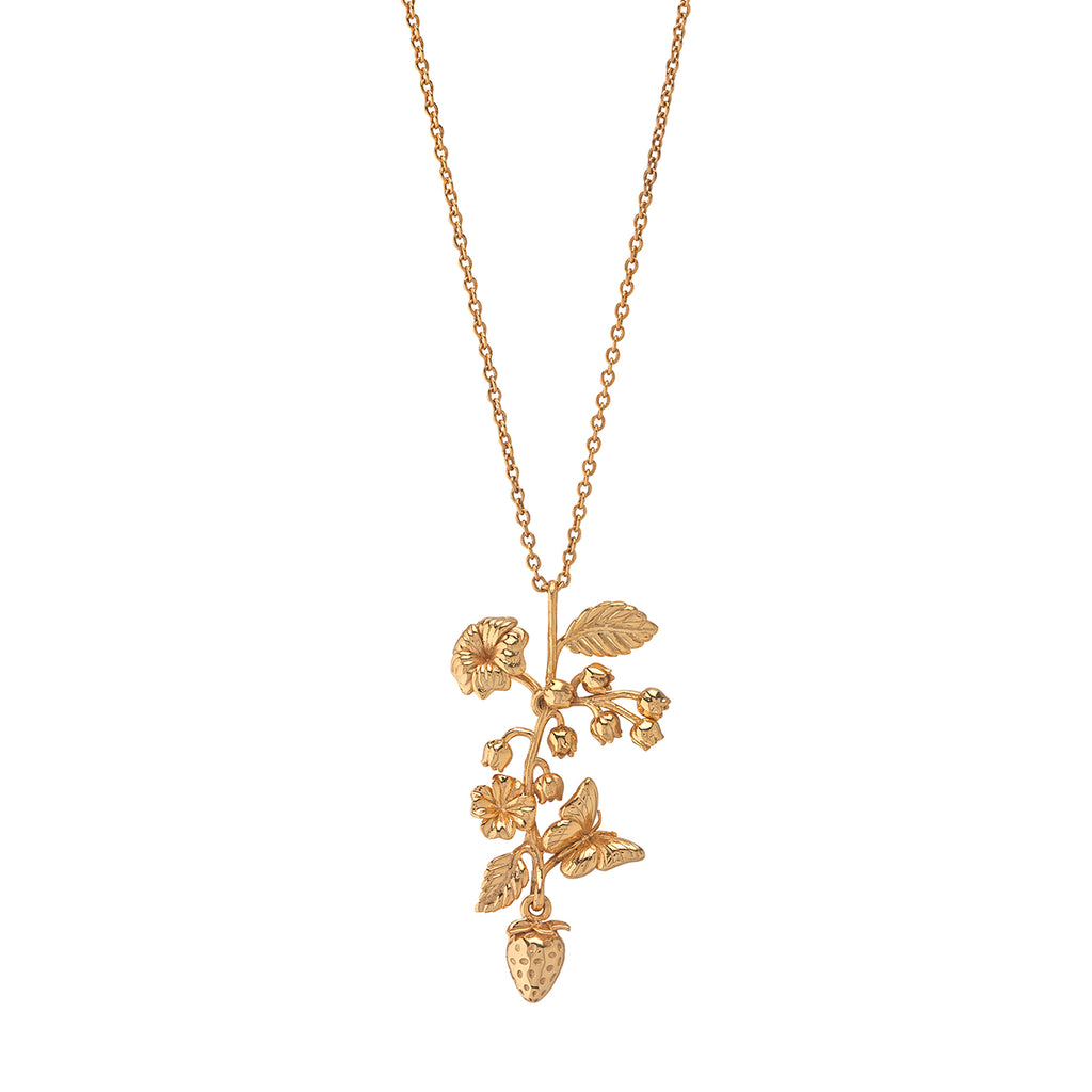 Meadow Bouquet Charm Necklace, 16"+2" - Gold