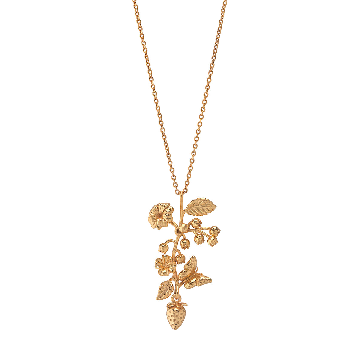 Meadow Bouquet Charm Necklace, 16"+2" - Gold