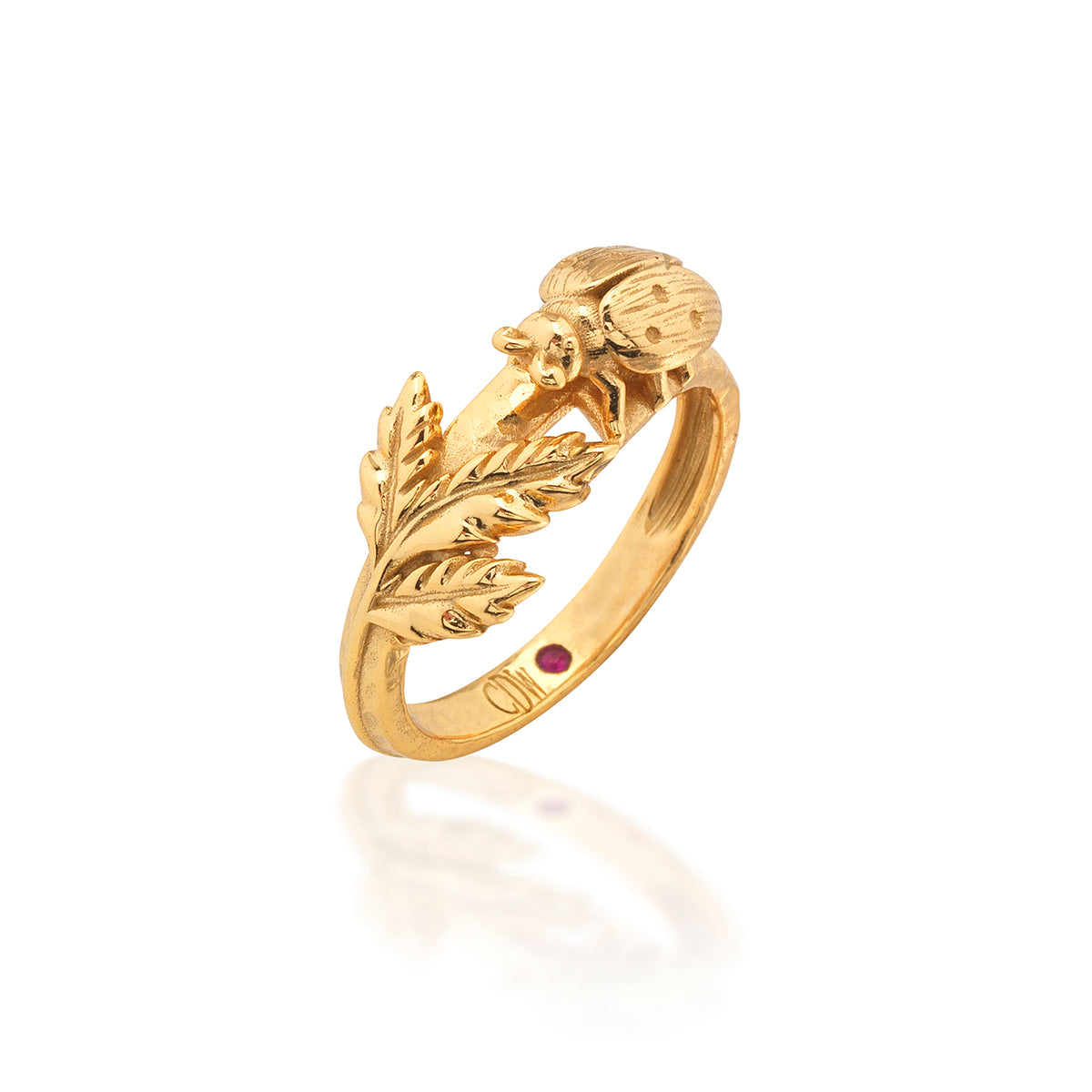 Meadow Ladybug Ring, Size 8 - Gold