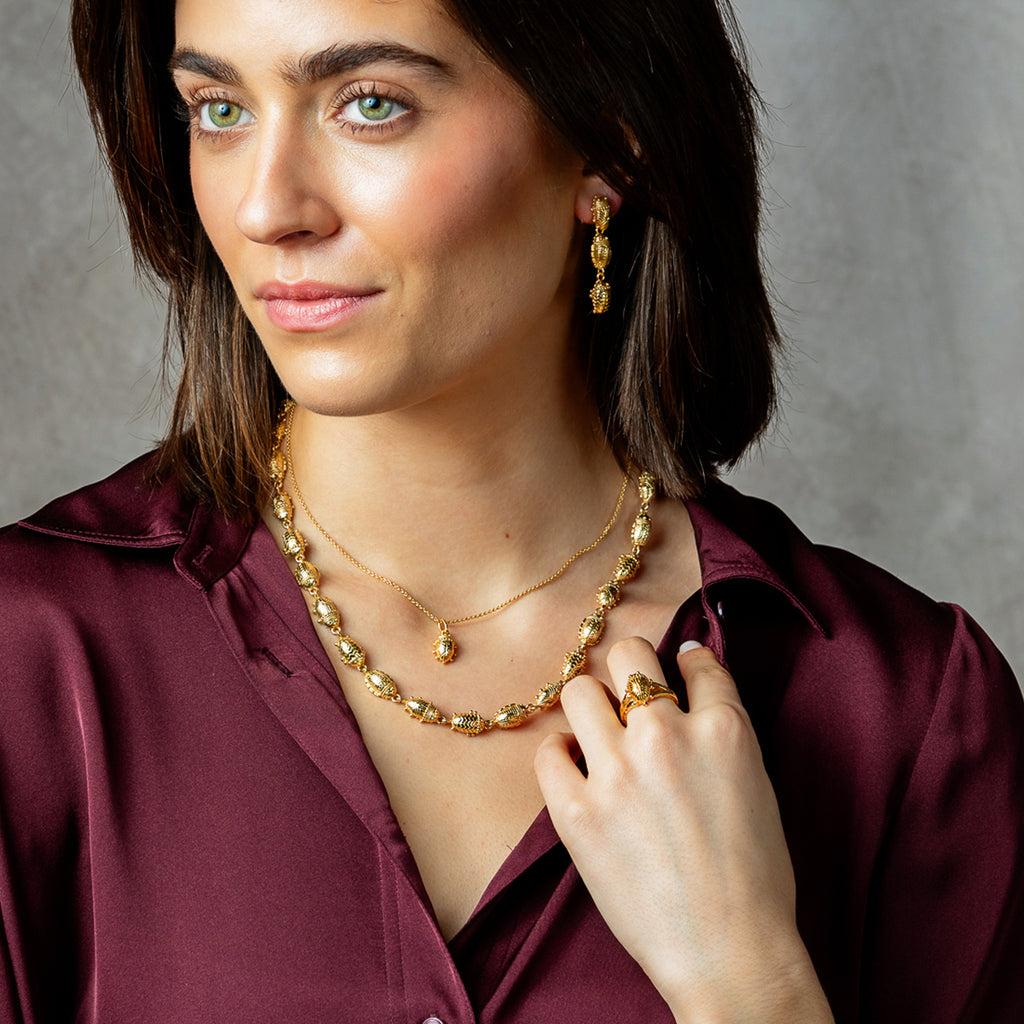Scarab Petite Linear Earrings - Gold