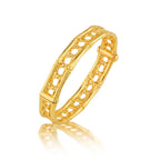 Veranda Caning Hinged Bangle S/M - Gold