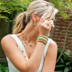 Berry Gem Hinged Bangle - Turquoise