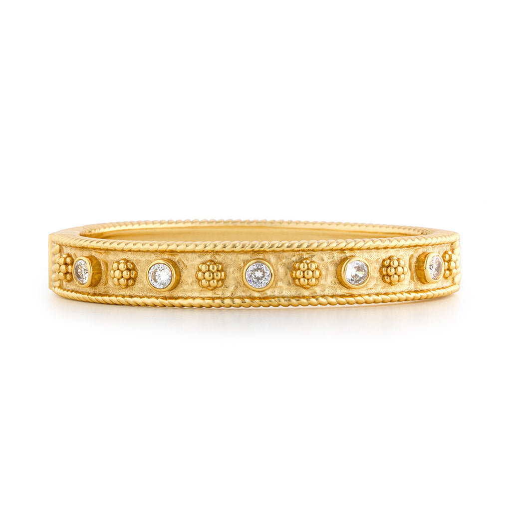 Berry Gem Classic Hinged Bangle - Clear Cubic Zirconia