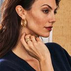 Berry Hoop Earrings- Clear Cubic Zirconia