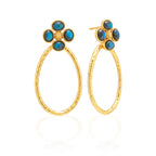 Berry Clover Teardrop  Earrings - Blue Labradorite