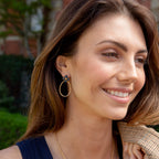 Berry Clover Teardrop  Earrings - Blue Labradorite
