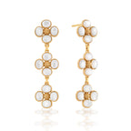 Berry Clover Linear Earrings - MOP