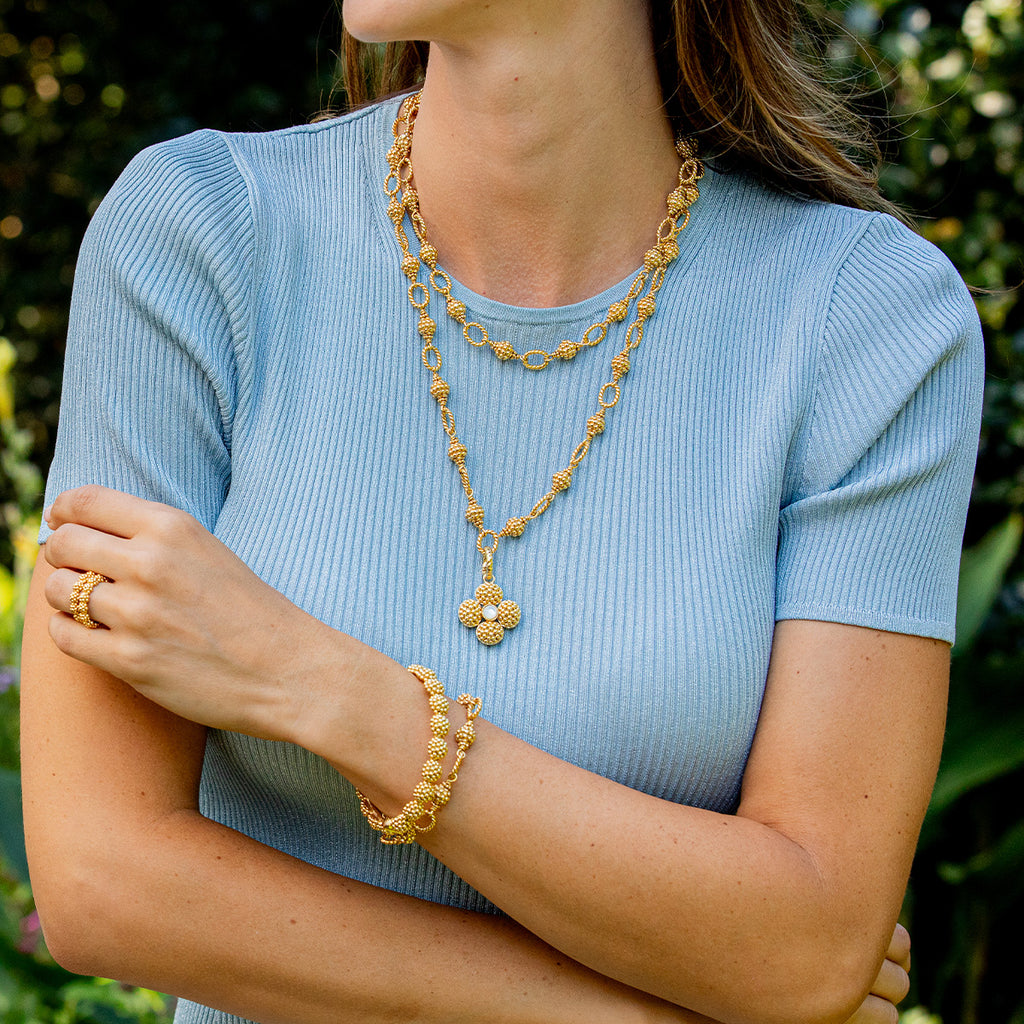 Berry & Bead Chain, 24" - Gold