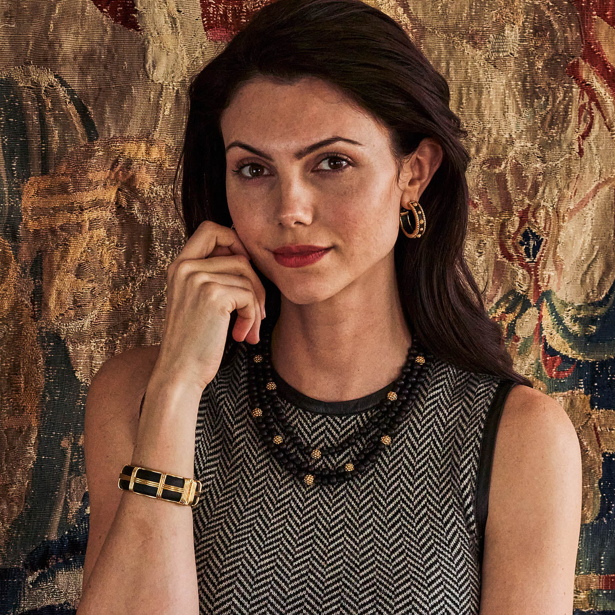 Berry 3-Strand Necklace, 18"+2" - Ebony